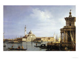 The Island of San Giorgio Maggiore, Venice with the Punta Della Dogana and Numerous Vessels Giclee Print by Canaletto 