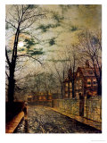 A Moonlit Road Lámina giclée por John Atkinson Grimshaw