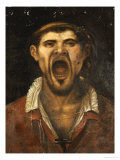 A Peasant Man, Head and Shoulders, Shouting reproduction procédé giclée par Agostino Carracci