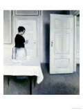 Interior with a Woman Reading a Letter, Strandgade 30 Giclee Print by Vilhelm Hammershoi
