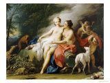 Jupiter and Callisto Giclée-tryk af Jacopo Amigoni Jupiter and Callisto Giclée-tryk af Jacopo Amigoni