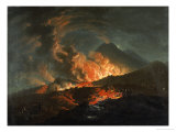 Vesuvius Erupting at Night, Observed by Elegant Gentlemen Giclée-Druck von Jacques Antoine Volaire