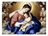 The Madonna and Child in Glory with Cherubs Giclée-Druck von Giovanni Battista Salvi da Sassoferrato 