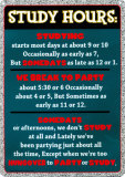 Study Hours Targa in metallo