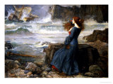 Miranda, the Tempest, 1916 reproduction procédé giclée par John William Waterhouse