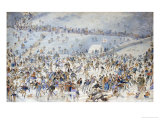 Figures Ice Skating, 1876 Giclee Print by Charles Altamount Doyle