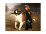 Off to School Gicléedruk van Charles Burton Barber