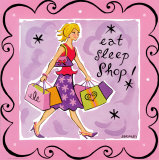 Girl Talk, Shopping Art by Jennifer Brinley
