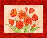 Linen Scroll Tulip Posters by Paul Brent