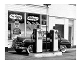Happy Motoring Gas Station Giclee Print