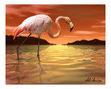 Florida Pink Flamingo Reproduction procédé giclée par Alan A. Armstrong