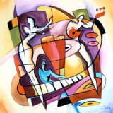 In die Tasten hauen|Stroking the Keys Kunstdruck von Alfred Gockel