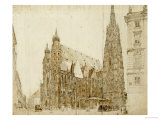 St Stephen's Cathedral, Vienna reproduction procédé giclée par Rudolph von Alt