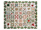 Pieced and Appliqued Cotton Quilted Coverlet, Ramapo, New Jersey, Dated 1852 Giclee Print