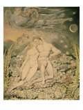 Satan Watching the Endearments of Adam and Eve reproduction procédé giclée par William Blake