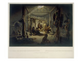 The Interior of the Hut of a Mandan Chief Giclée-Druck von Karl Bodmer