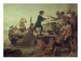 Landing of Roger Williams, 1636 reproduction procédé giclée par Alonzo Chappel