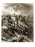 Richard I and Saladin in Battle of Acre, 1191 reproduction procédé giclée par Gustave Doré