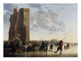 View of the Maas in Winter Giclee Print by Aelbert Cuyp