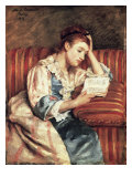 Young Woman Reading reproduction procédé giclée par Mary Cassatt