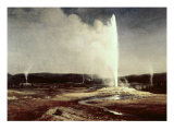 Geysers in Yellowstone Park reproduction procédé giclée par Albert Bierstadt