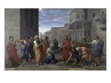 Le Christ et la femme adultère Reproduction procédé giclée par Nicolas Poussin