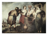 Rebecca and Eliezer Giclee Print by Bartolome Esteban Murillo