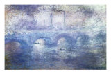 The Waterloo Bridge, Effect of Fog Giclée-tryk af Claude Monet The Waterloo Bridge, Effect of Fog Giclée-tryk af Claude Monet
