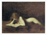 La Liseuse reproduction procédé giclée par Jean-Jacques Henner
