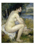 Nude Woman Seated in a Landscape Giclee Print by Pierre-Auguste Renoir