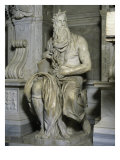 Moses (Full View, Right Side) reproduction procédé giclée par Michelangelo Buonarroti 