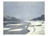 Glacons Sur la Seine a Bougival reproduction procédé giclée par Claude Monet