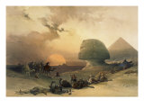 Approach of the Simoom, Desert of Giza reproduction procédé giclée par David Roberts