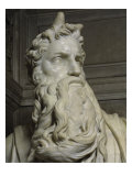 Moses (Detail of Face) Giclee Print by Michelangelo Buonarroti 