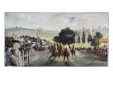 Races at Longchamp reproduction procédé giclée par Édouard Manet
