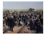 The Last Spike May 10 1869 reproduction procédé giclée par Thomas Hill
