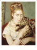 Woman with a Cat Giclee Print by Pierre-Auguste Renoir