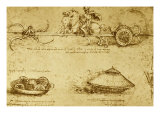 Military Inventions Sketches Giclee Print by Leonardo da Vinci 
