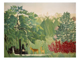 The Waterfall Reproduction procédé giclée par Henri Rousseau