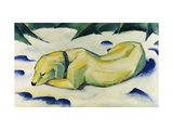 Dog Lying in the Snow Reproduction procédé giclée par Franz Marc