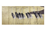 Cranes, Japanese Edo Screen Painting Giclee Print by Ogata Korin