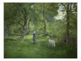 Taking a Walk reproduction procédé giclée par George Inness