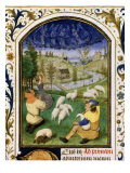 The, Detail Annunciation to the Shepherds reproduction procédé giclée par Simon Marmion