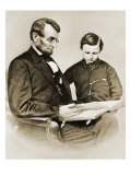 Abraham Lincoln Reading to His Son, Tad reproduction procédé giclée