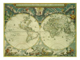 Mapa-múndi Impressão giclée por Joan Blaeu
