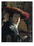 Girl with a Red Hat Giclée-Druck von Jan Vermeer