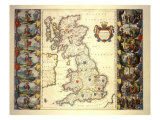 Map of Great Britain Giclée-tryk af Joan Blaeu Map of Great Britain Giclée-tryk af Joan Blaeu
