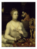 Lady at Her Dressing Table Stampa giclée di Masters of the Fontainebleau Lady at Her Dressing Table Stampa giclée di Masters of the Fontainebleau