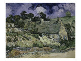 Thatched Cottages at Cordeville, Auvers-Sur-Oise, c.1890 Reproduction procédé giclée par Vincent van Gogh