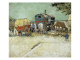 Caravans Encampment of Gypsies Giclee Print by Vincent van Gogh